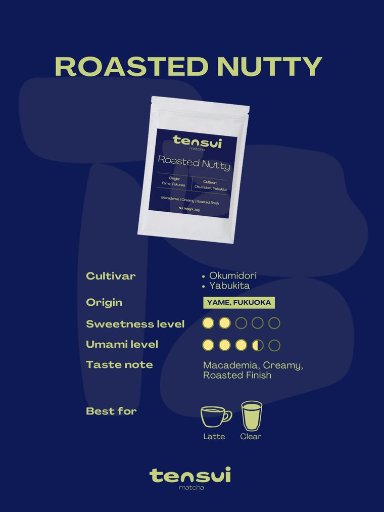 มัทฉะเกรดพิธีการ Tensui Roasted Nutty จาก Yame, Fukuoka