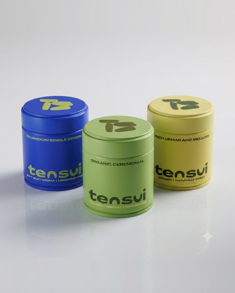 Tensui Box Set เซ็ตมัทฉะเกรดพิธีการ 3 สูตรพรีเมียม ถ่ายสตูดิโอ